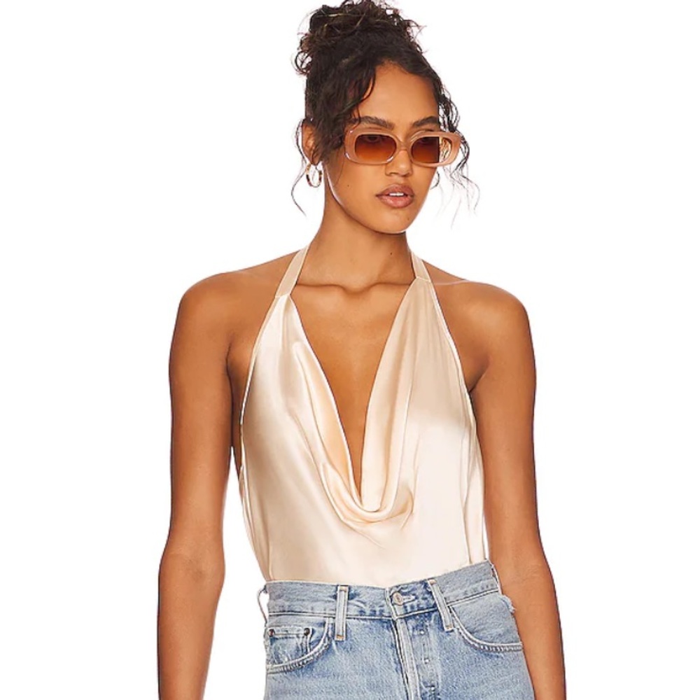NWT Cami NYC 100% silk halter top in “shell” -XS corset bustier - Picture 6 of 6